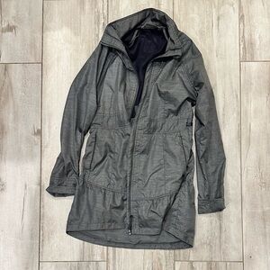 Athleta Gray Long Windbreaker Jacket